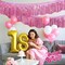 6 Pack Pink Foil Fringe Garland Birthday Party Decorations, 59Ft Metallic Tinsel Streamers Banner, Glitter Photo Booth Prop Table Skirt for Wedding Parade Float Gender Reveal Party Decor